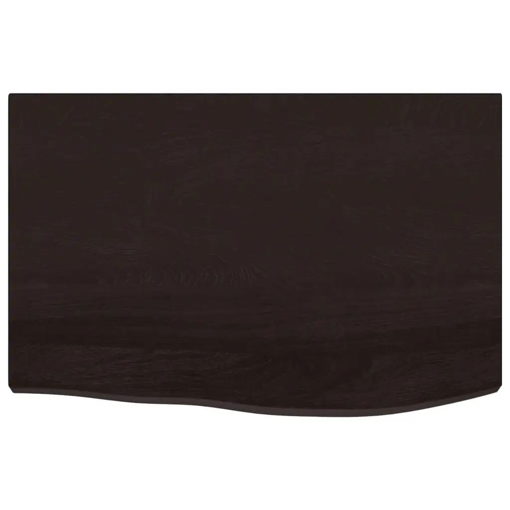 Table Top Dark Brown Treated Solid Oak Wood 60x40x4 cm Replacement Kitchen