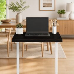 Table Top Dark Brown 60x50x4cm Solid Oak Wood Treated Handmade Live Edge