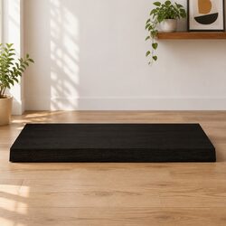 Concise Design: Dark Brown Solid Oak Tabletop 80x50x6 cm