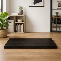 Solid Oak Table Top Dark Brown 80x60x4 cm
