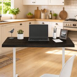 Solid Oak Wood Tabletop 100x50x6 cm, Dark Brown