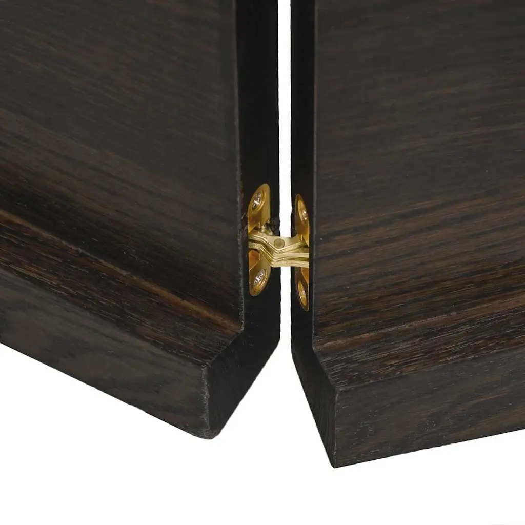 Solid Oak Wood Table Top Dark Brown 120x50cm Treated Foldable Handcrafted Live Edge
