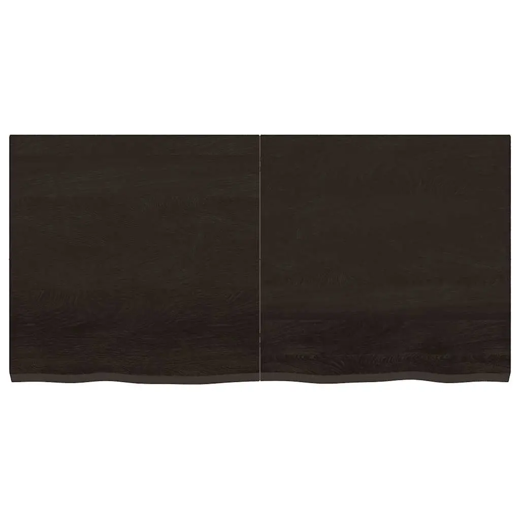 Solid Oak Wood Table Top Dark Brown 120x60cm Foldable Handcrafted Live Edge