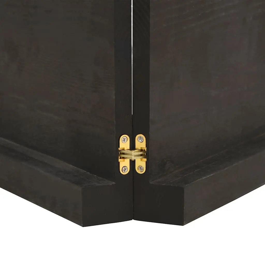 Solid Oak Wood Folding Table Top Dark Brown 120x60cm Live Edge Handcrafted