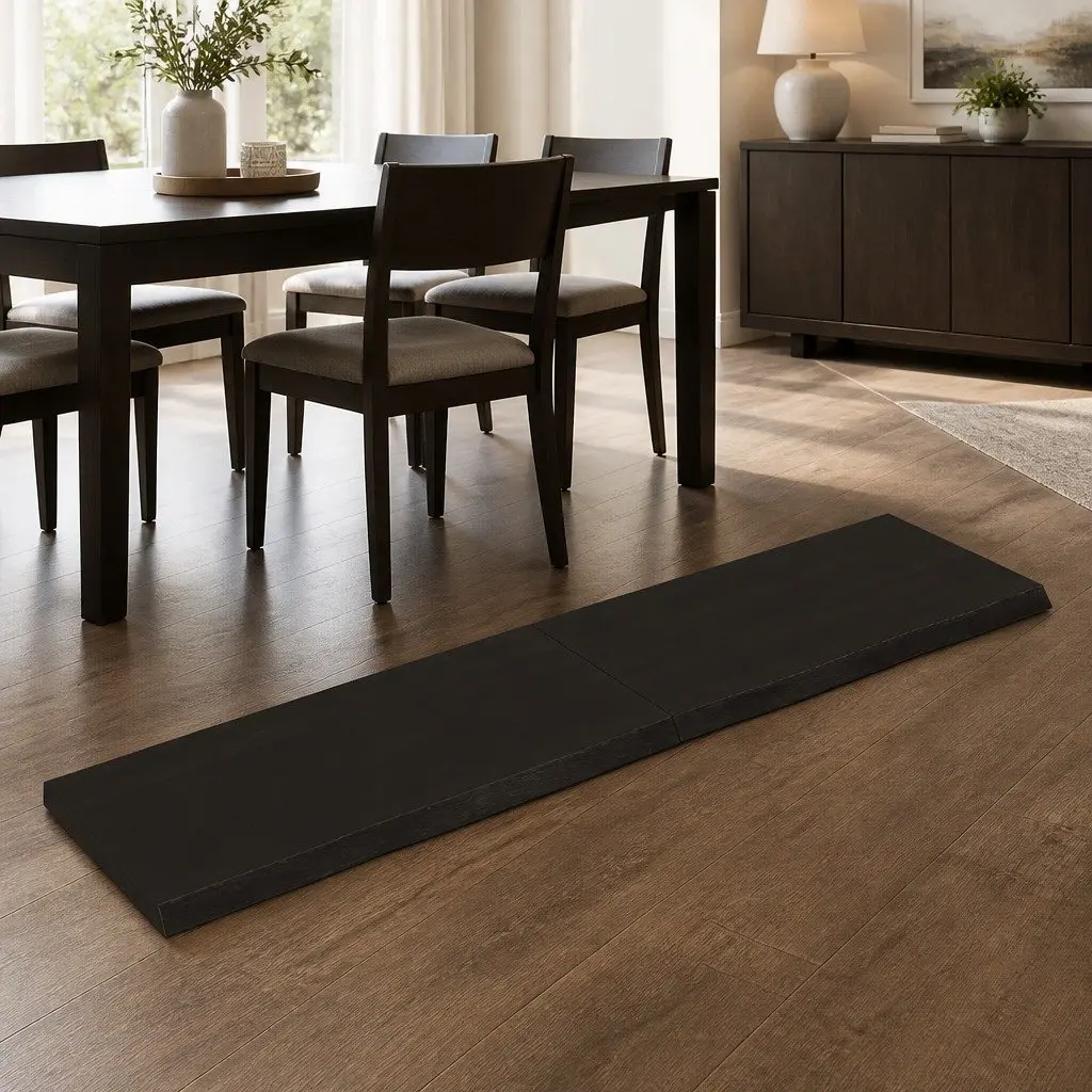 Solid Wood Table Top Dark Brown 140x40cm Live Edge Handmade Replacement