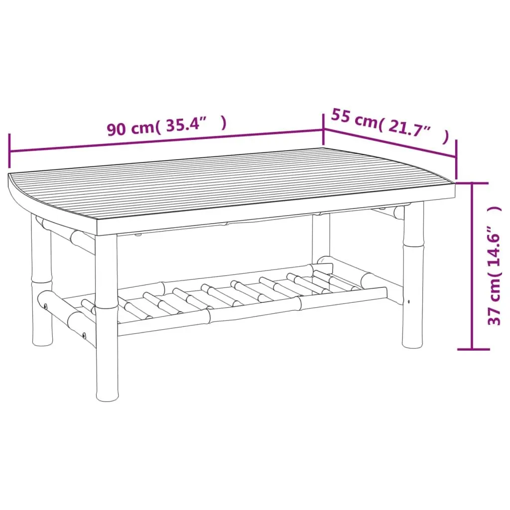 Garden Lounge Set 4 Piece Bamboo Outdoor Furniture with Cushions Patio Seating