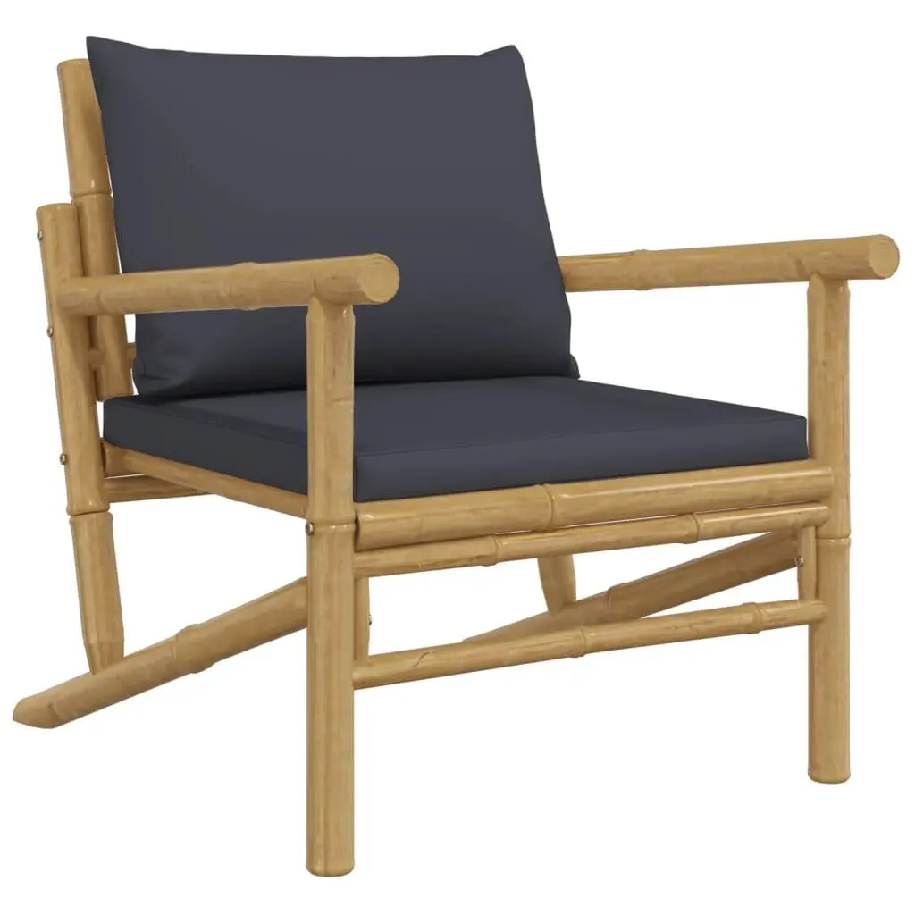 Garden Lounge Set 4 Piece Bamboo Outdoor Furniture with Cushions Patio Seating