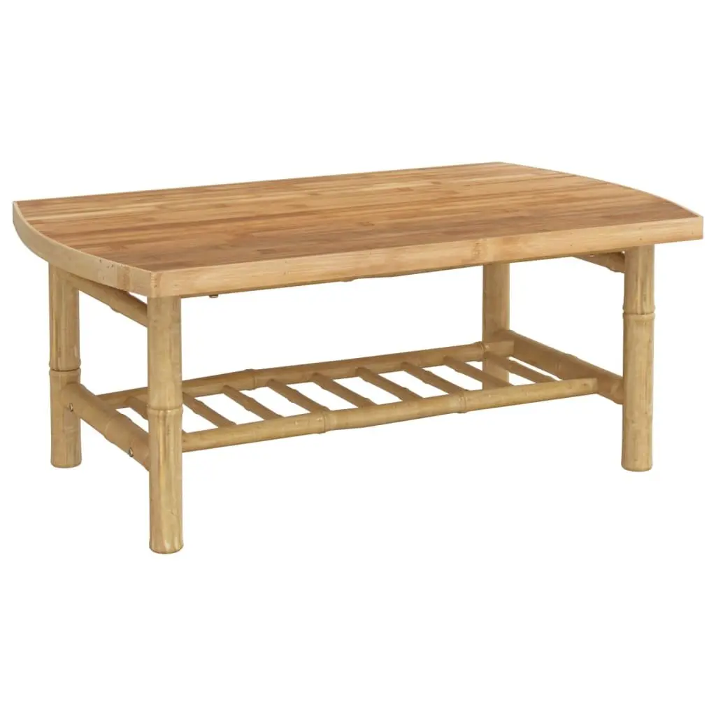 5-Piece Bamboo Outdoor Lounge Set with Soft Cream Cushions