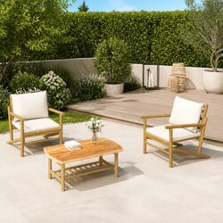 Compact and Versatile Bamboo Lounge Set for Outdoors