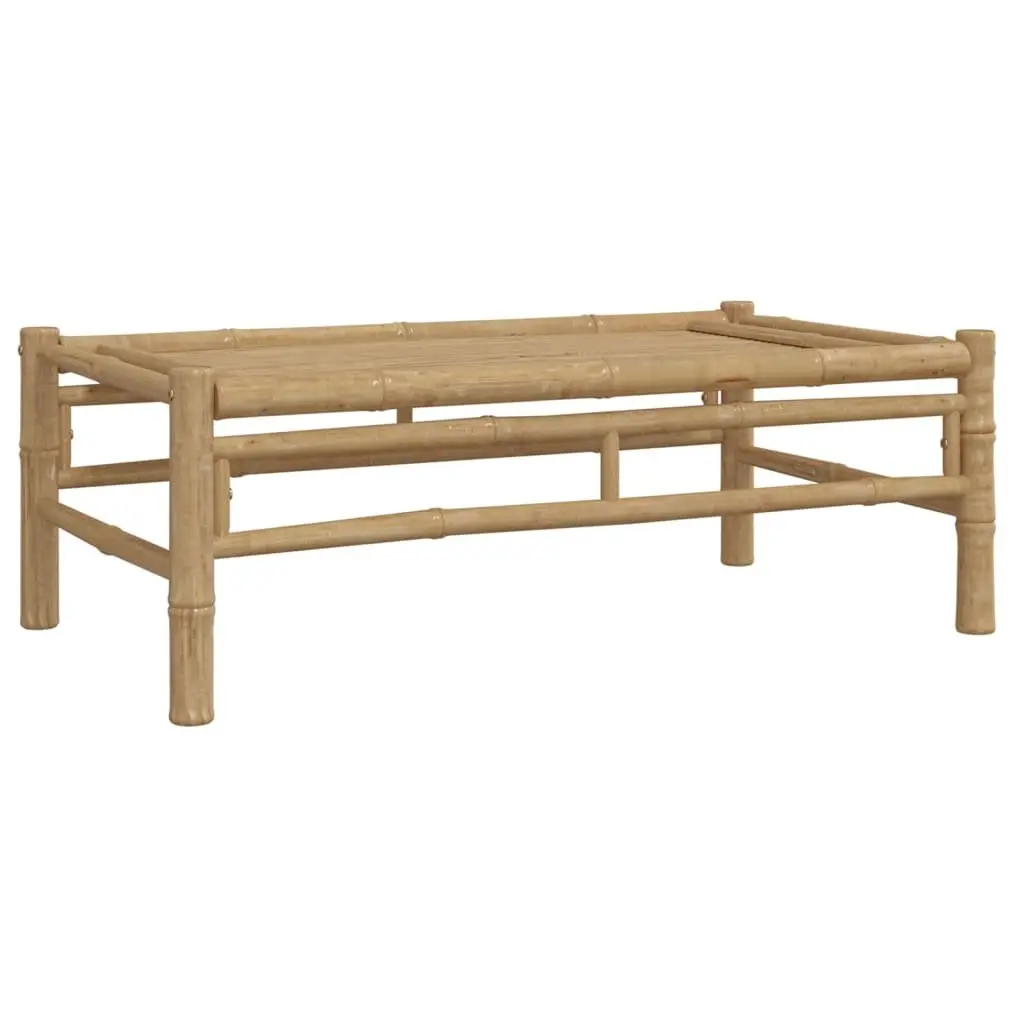 Garden Lounge Set 3 Piece Bamboo Outdoor Furniture with Cream Cushions