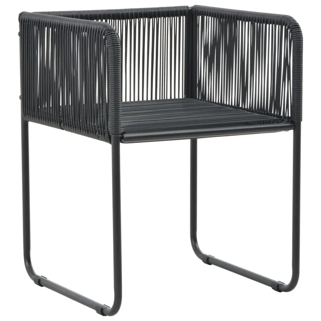 5 Piece Garden Dining Set Black Outdoor Furniture Patio Table Chairs