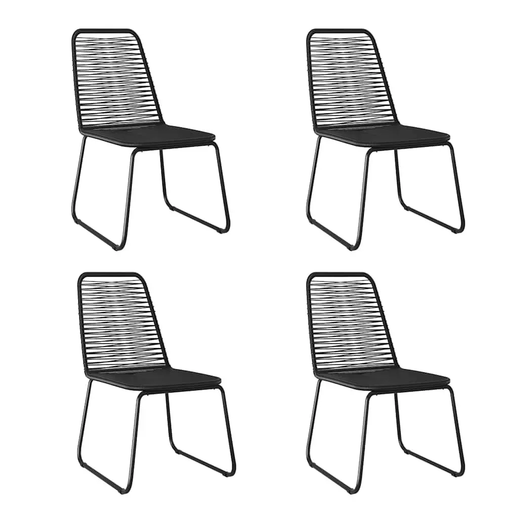 Garden Dining Set 5 Piece Outdoor Furniture Black Patio Rattan Table Chairs