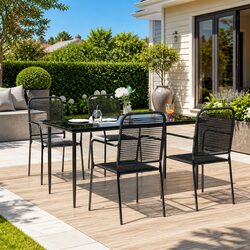 Compact 5 Piece Outdoor Dining Set, Perfect for Patios