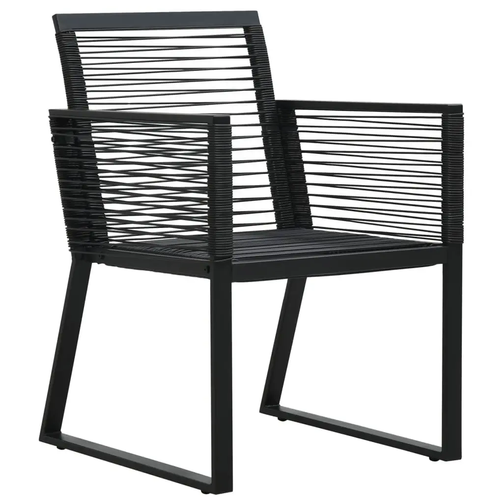 Garden Dining Set Black 5 Piece PVC Rattan Outdoor Furniture Patio Table Chairs