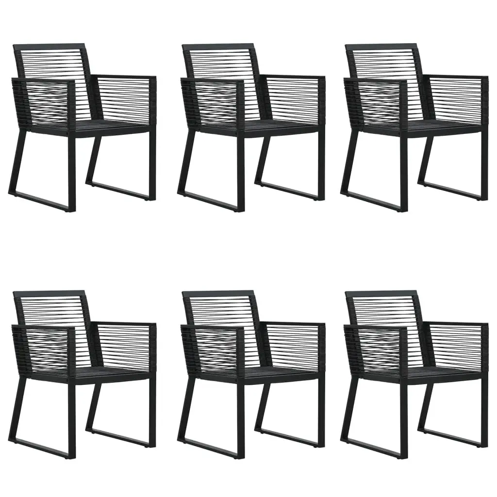 Garden Dining Set 7 Piece Outdoor Furniture Black Rattan Chairs Table Patio