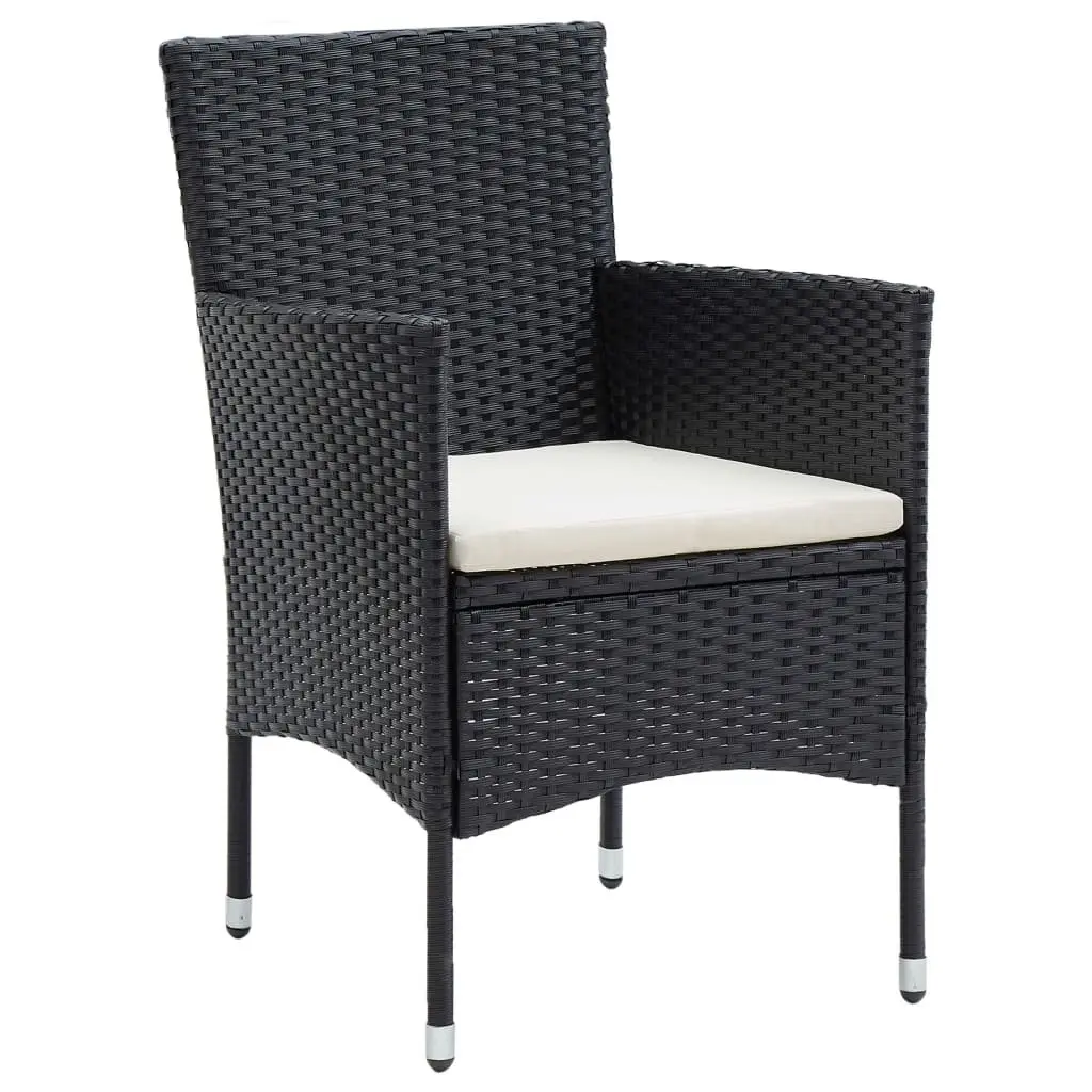 Garden Dining Set 5 Piece Outdoor Furniture Table Chairs with Cushions Black