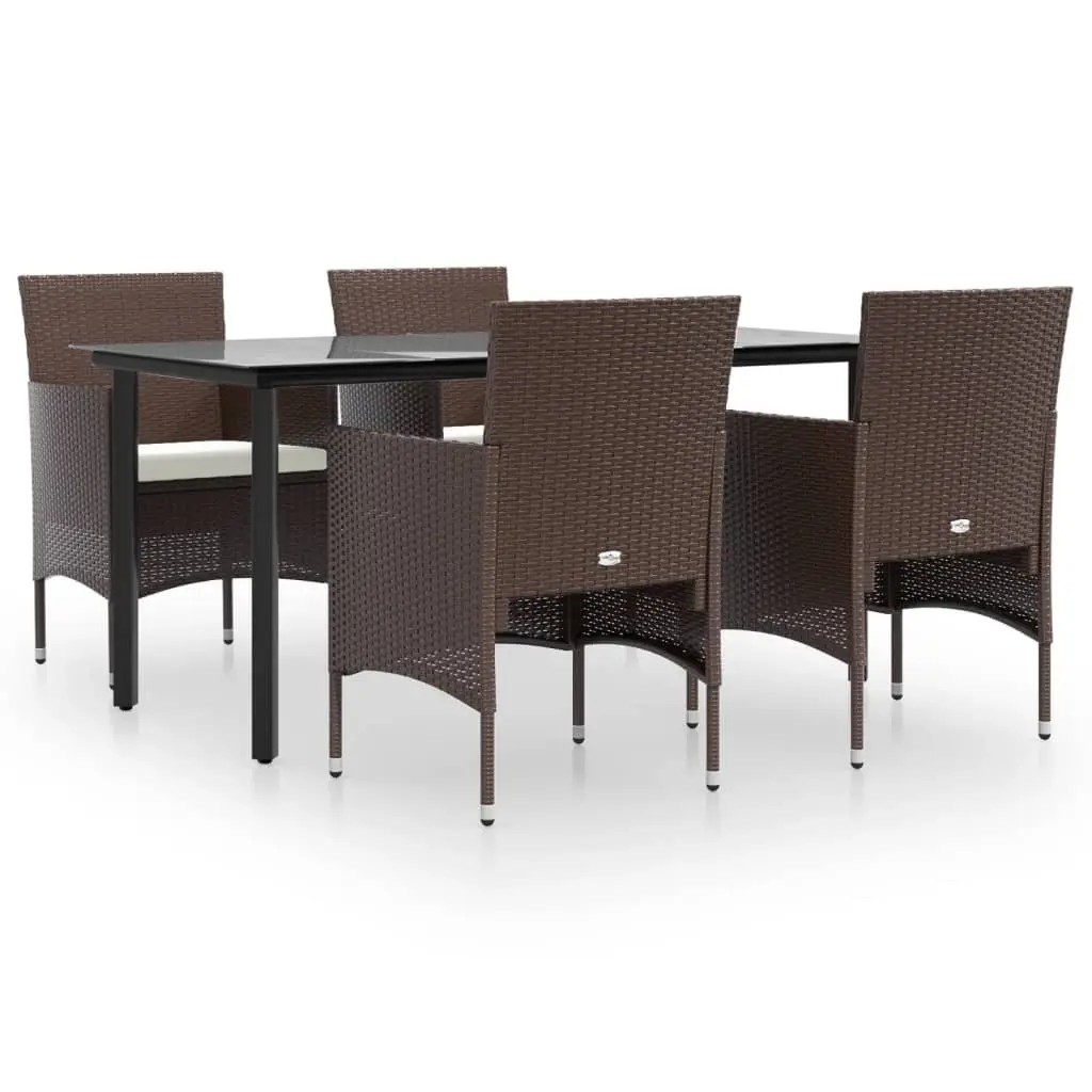 Garden Dining Set 5 Piece Outdoor Furniture Table Chairs Cushions Weather
