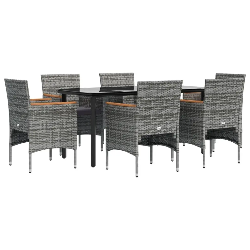 Garden Dining Set 7 Piece Outdoor Patio Furniture Chairs Table with Cushions