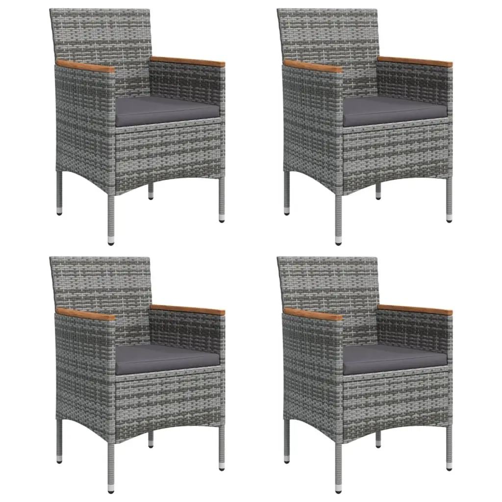 5-Piece Grey and Black Outdoor Dining Set
