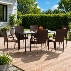 Concise 7-Piece Garden Dining Set for Outdoor Use