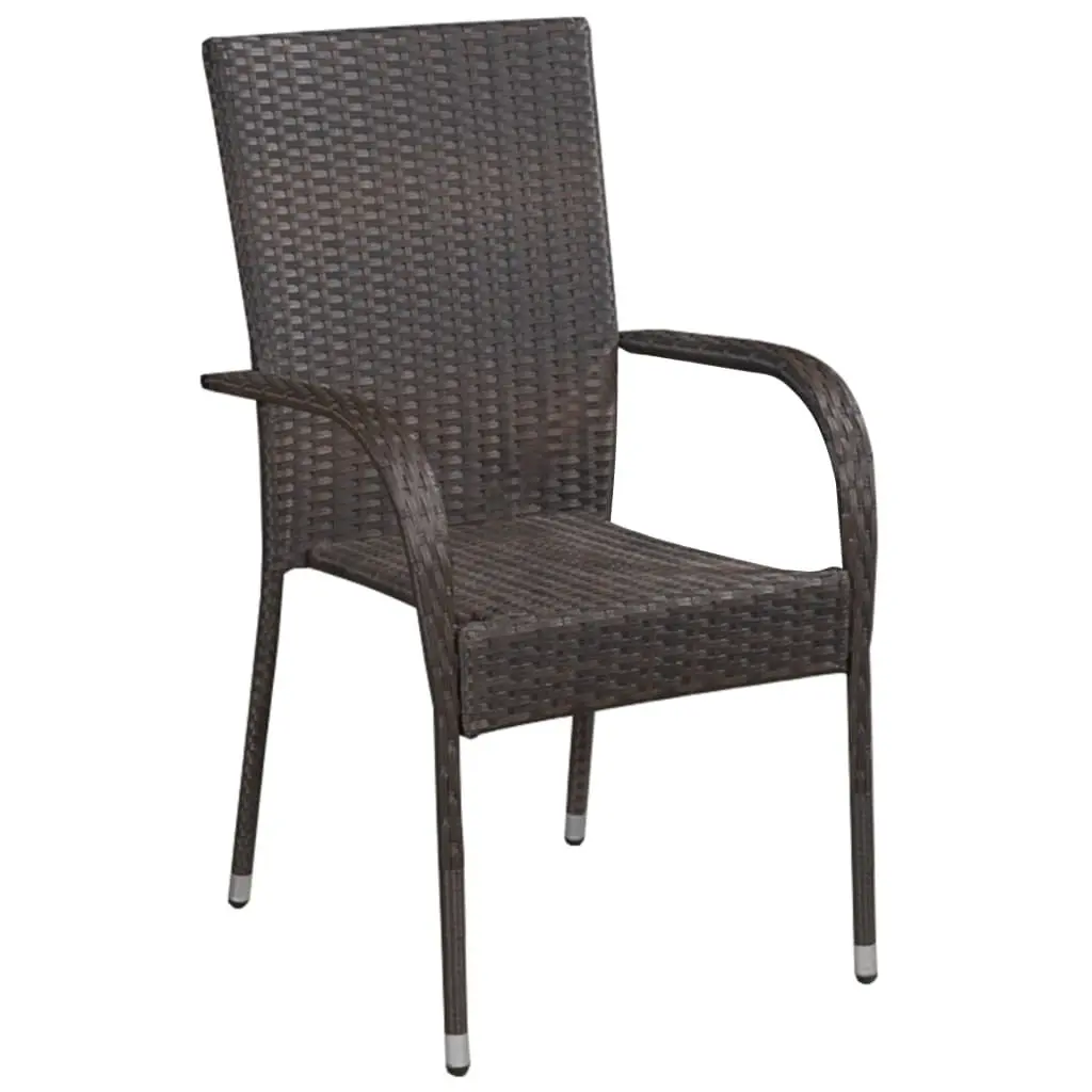 Garden Dining Set Brown 7 Piece Outdoor Furniture Patio Table Chairs