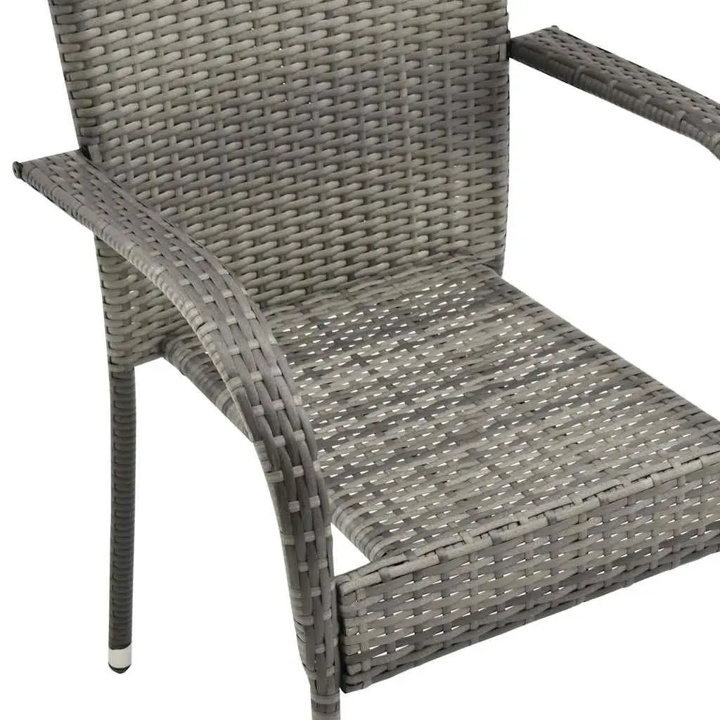 Garden Dining Set Grey 5 Piece Outdoor Furniture Poly Rattan Table Chairs