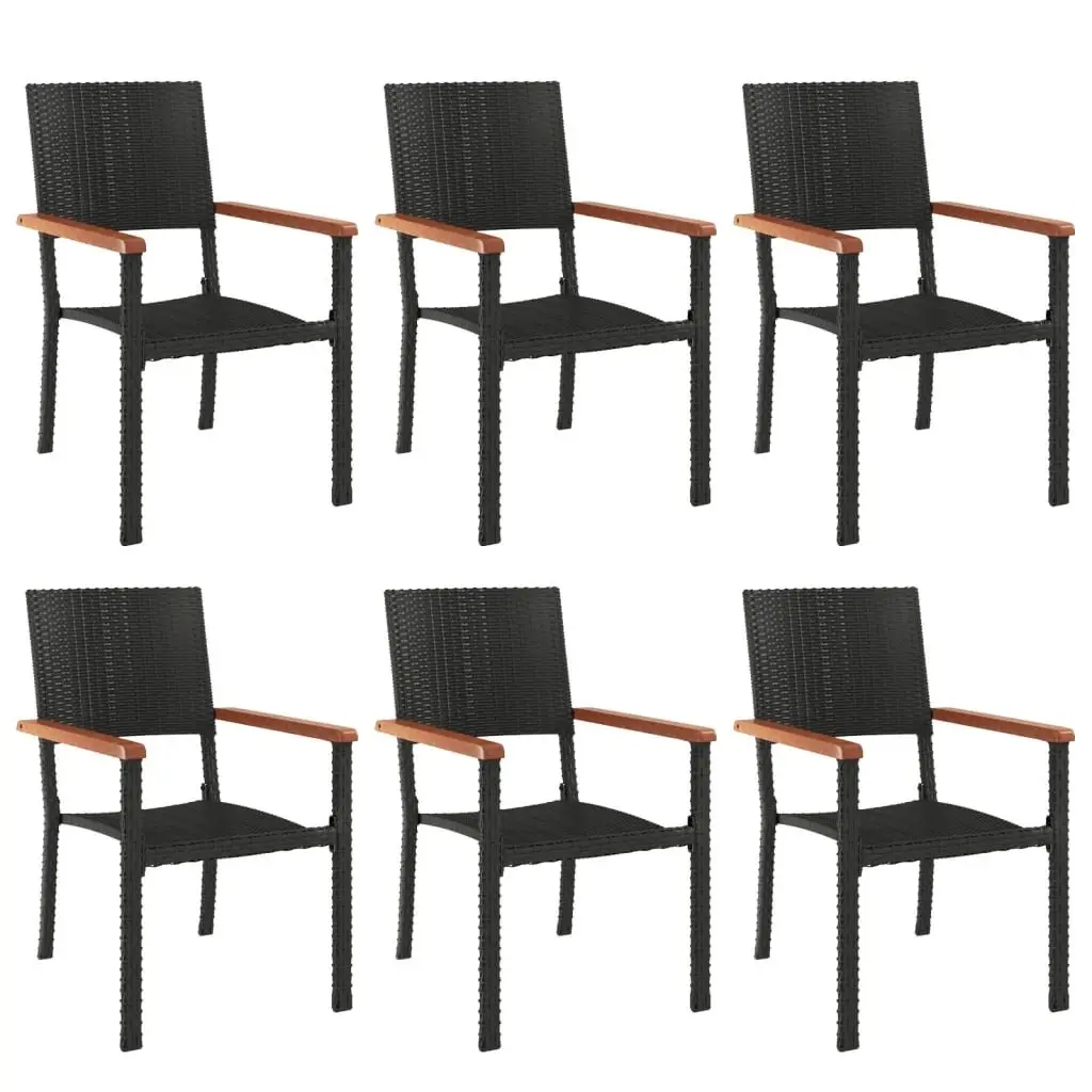 Garden Dining Set 7 Piece Outdoor Patio Black Rattan Table Chair Furniture