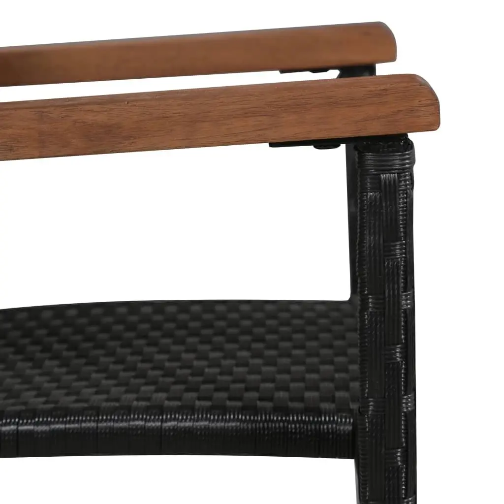 Garden Dining Set 7 Piece Outdoor Patio Black Rattan Table Chair Furniture