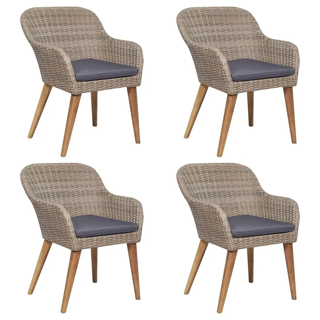 5-Piece Garden Dining Set with Cushions for Outdoor Use