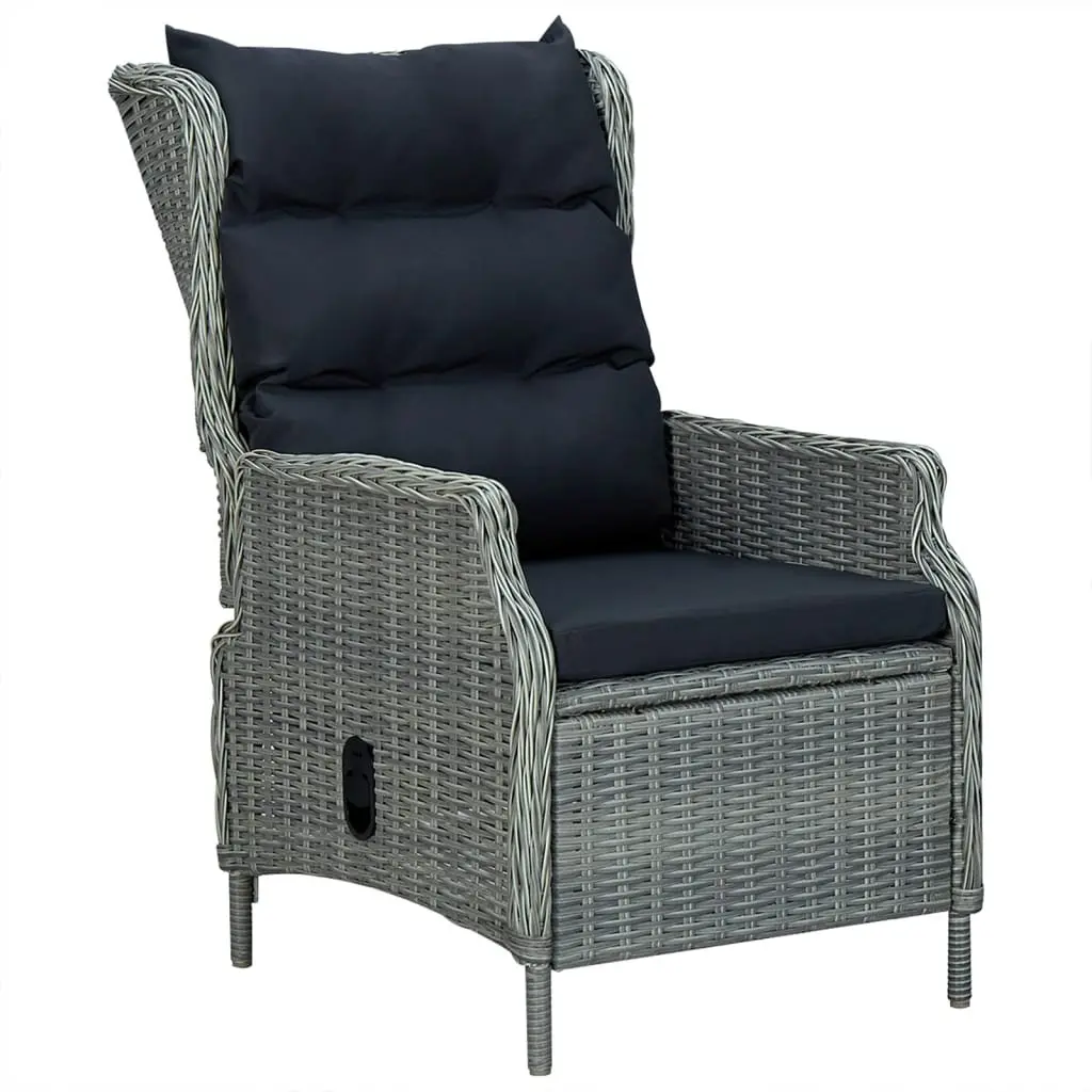 Garden Dining Set Grey 5 Piece Outdoor Furniture Weather-Resistant PE Rattan Table Chairs
