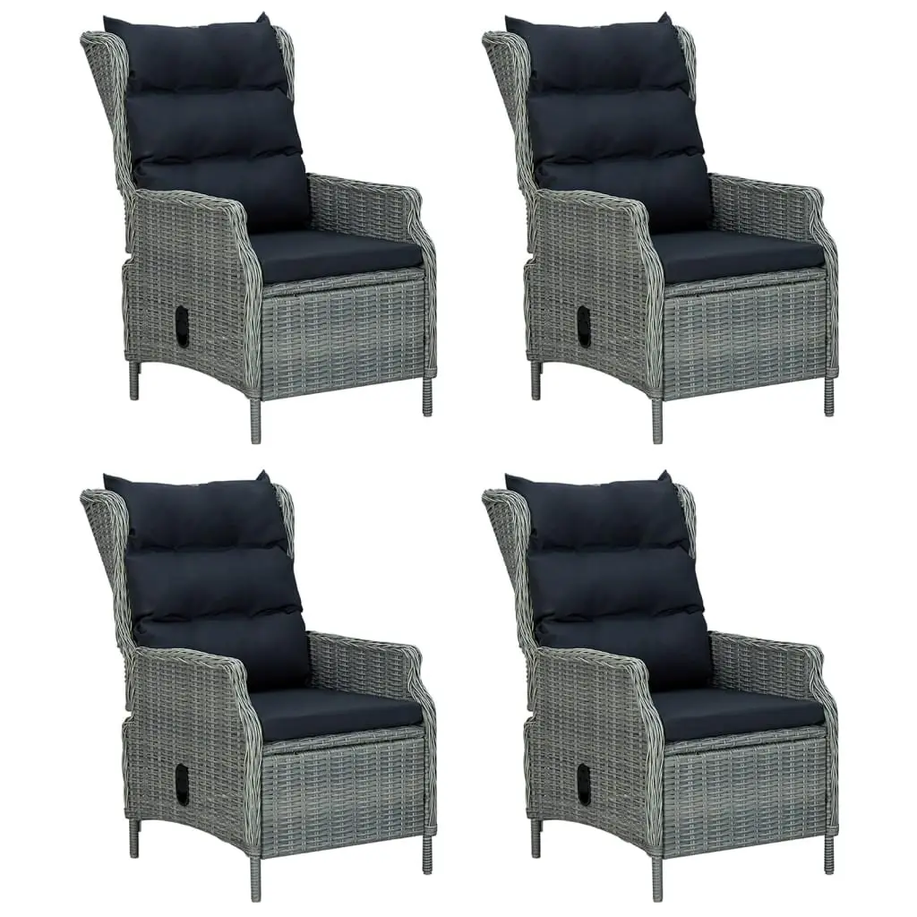 Garden Dining Set Grey 5 Piece Outdoor Furniture Poly Rattan Table Chairs