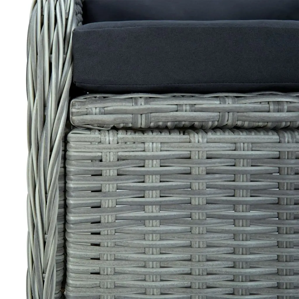 Garden Dining Set Grey 5 Piece Outdoor Furniture Poly Rattan Table Chairs