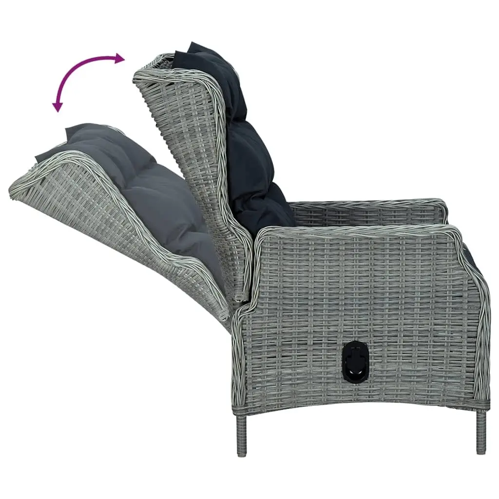 Garden Dining Set 7 Piece Outdoor Patio Furniture Grey Poly Rattan Table Chairs