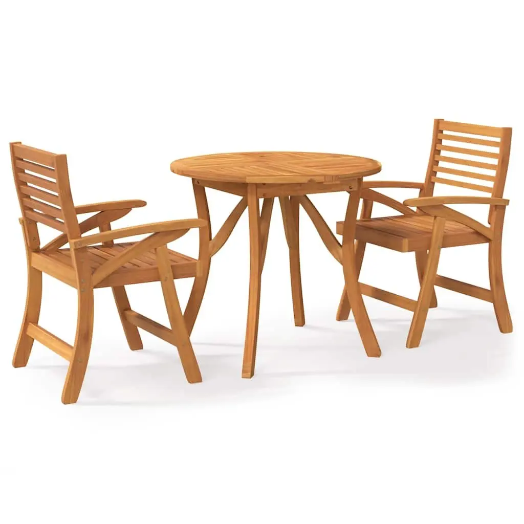 3-Piece Garden Dining Set in Solid Wood