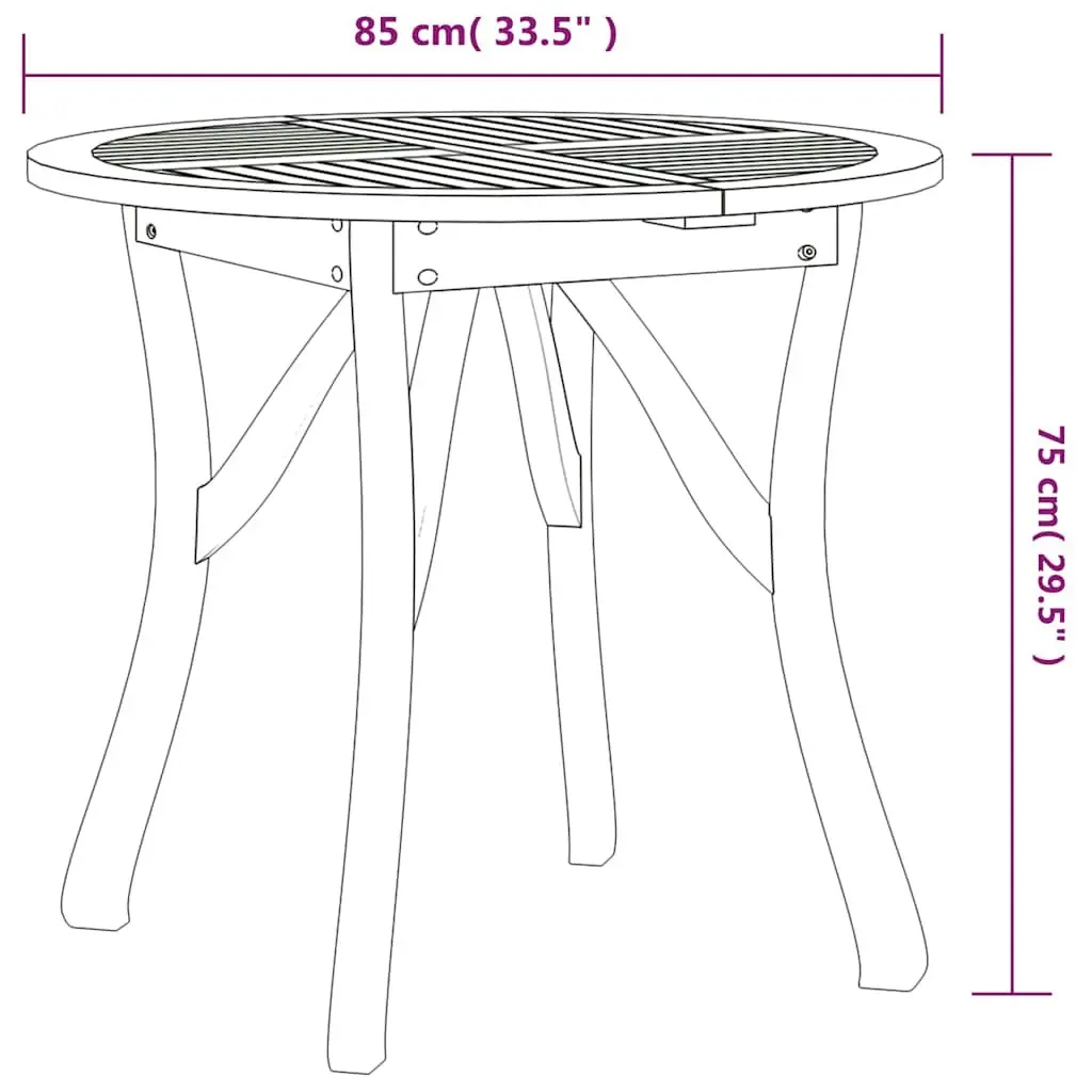 3-Piece Garden Dining Set in Solid Wood