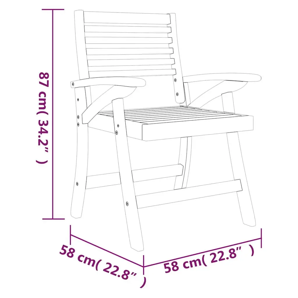 3-Piece Garden Dining Set in Solid Wood