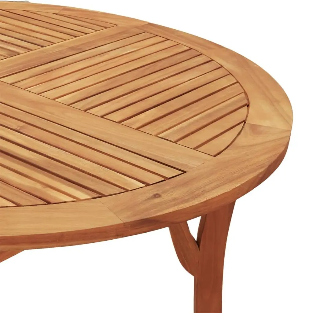 Garden Dining Set Brown 5 Piece Solid Acacia Wood Outdoor Furniture Table Chairs