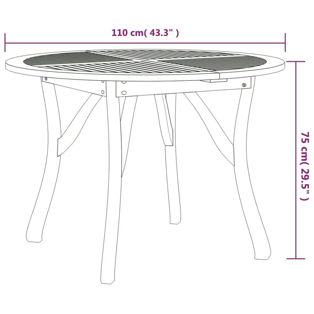Garden Dining Set Brown 5 Piece Solid Acacia Wood Outdoor Furniture Table Chairs