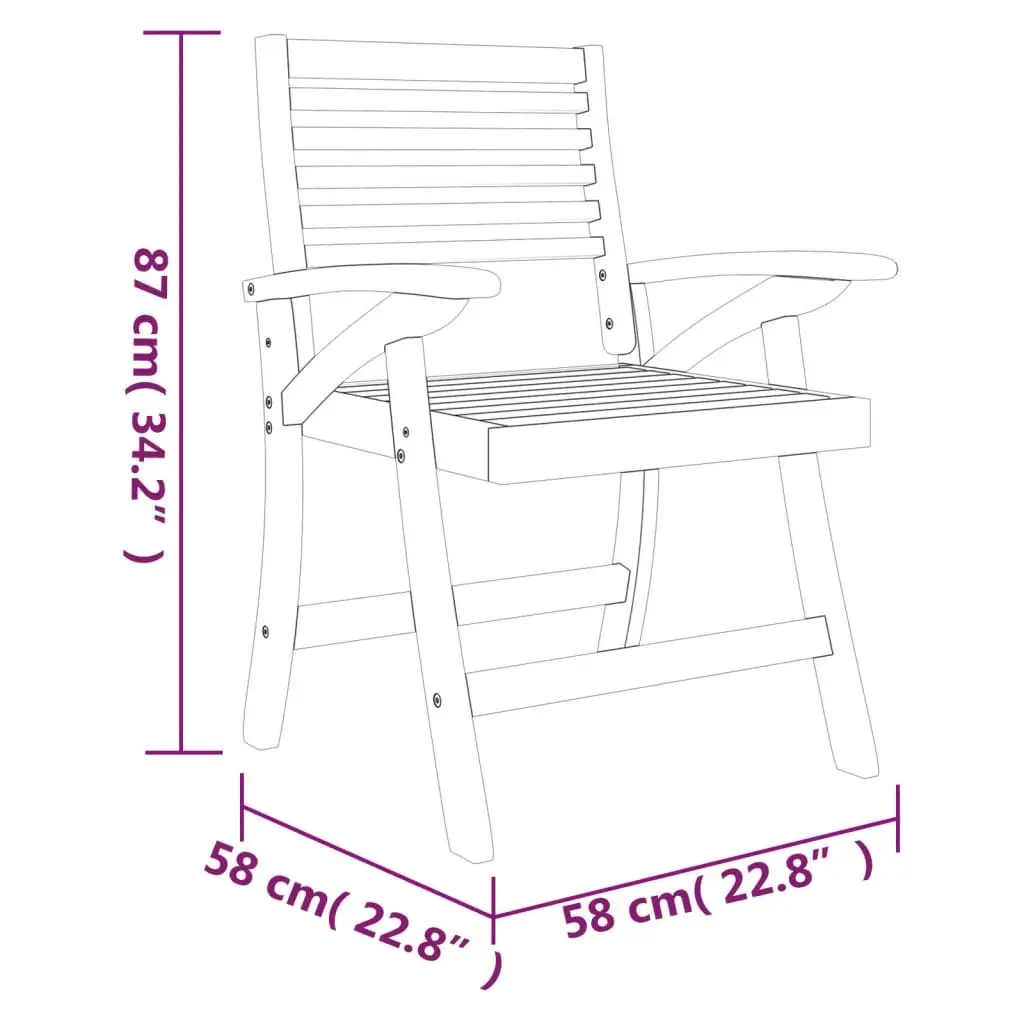 Garden Dining Set Brown 5 Piece Solid Acacia Wood Outdoor Furniture Table Chairs