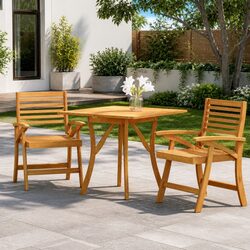 3 Piece Garden Dining Set in Acacia Wood