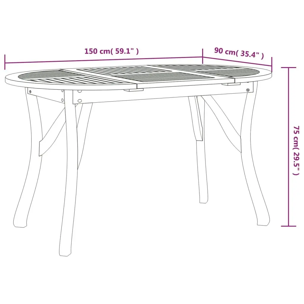 Garden Dining Set 7 Piece Outdoor Furniture Solid Wood Acacia Brown Patio