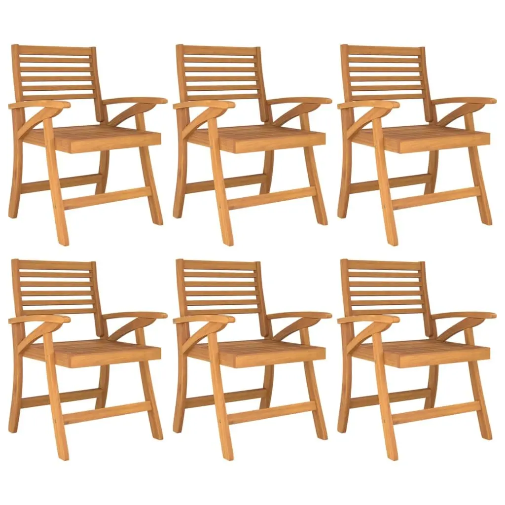 7 Piece Garden Dining Set Brown Solid Wood Acacia Outdoor Patio Furniture