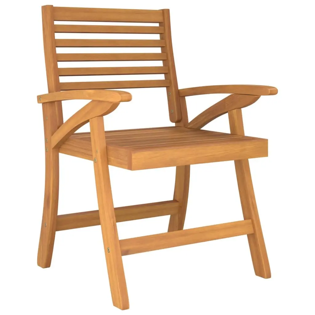 7 Piece Garden Dining Set Brown Solid Wood Acacia Outdoor Patio Furniture