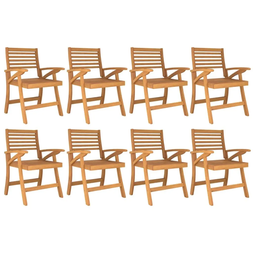 Garden Dining Set Brown 9 Piece Outdoor Patio Furniture Solid Acacia Wood Table Chairs