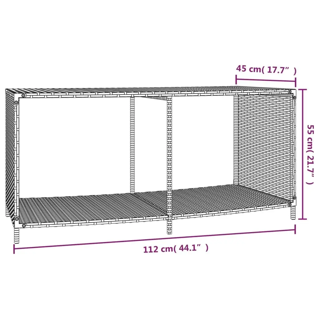 Hot Tub Surround Black PE Rattan Acacia Wood Storage Spa Enclosure