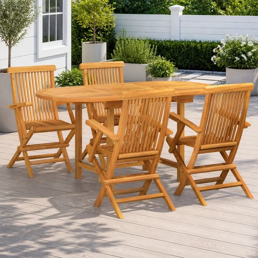 5-Piece Teak Outdoor Dining Set