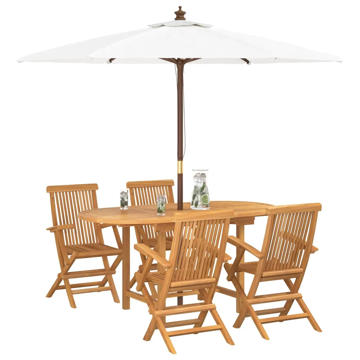 5-Piece Teak Outdoor Dining Set