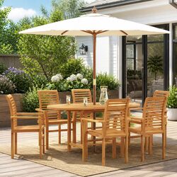 7-Piece Teak Wood Garden Dining Set for Every Outdoor Occasion