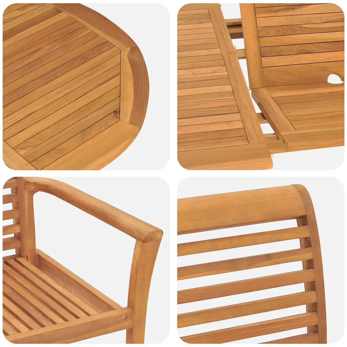 Garden Dining Set Brown 7 Pieces Solid Teak Wood Outdoor Table Chairs Furniture