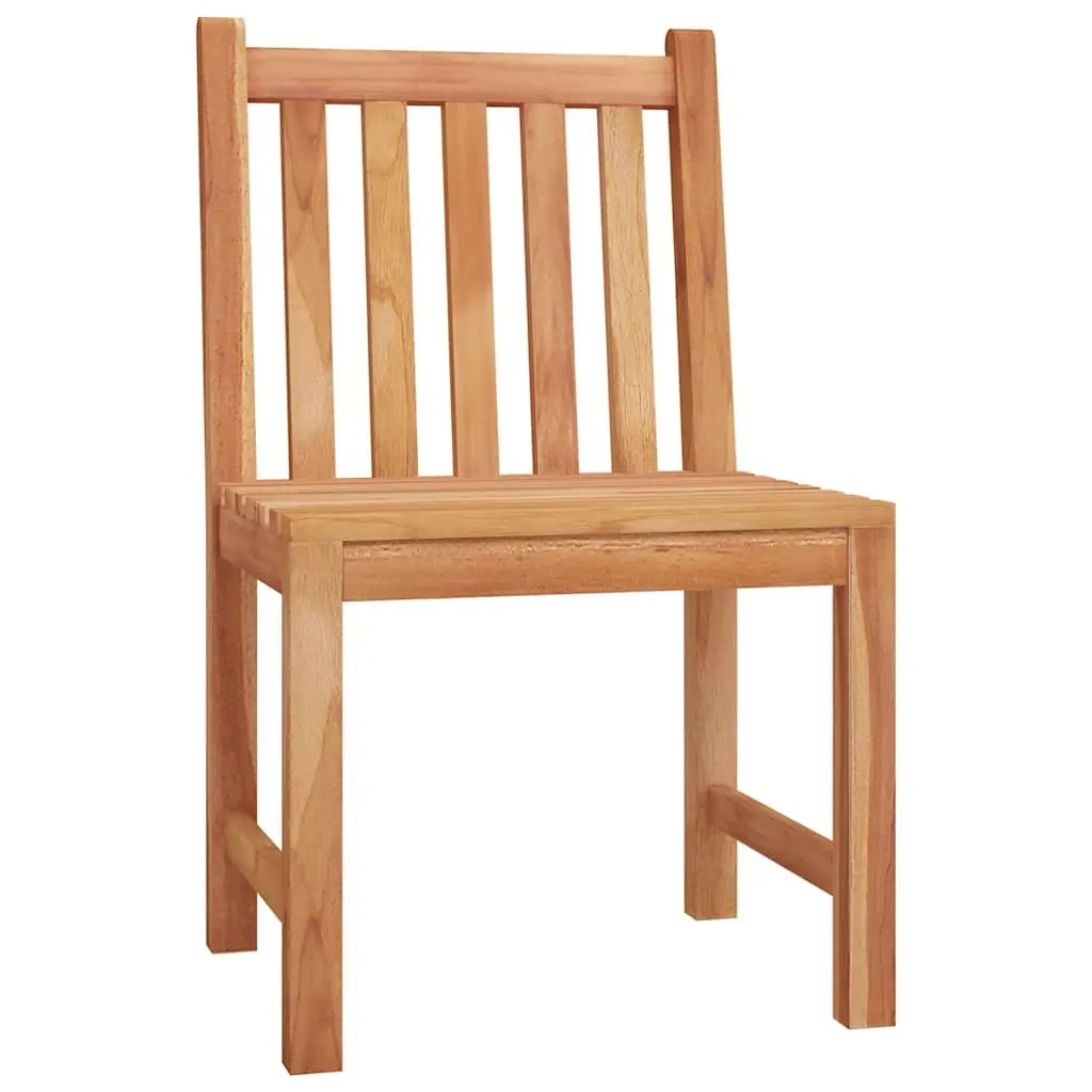 Garden Dining Set Brown 5 Piece Solid Teak Wood Table Chairs Outdoor Furniture